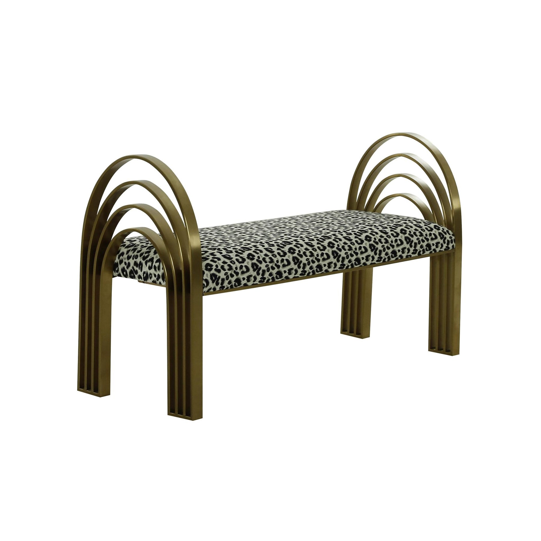 TOV Furniture Modern Mavis Leopard Print Velvet Bench - TOV-VOC68436