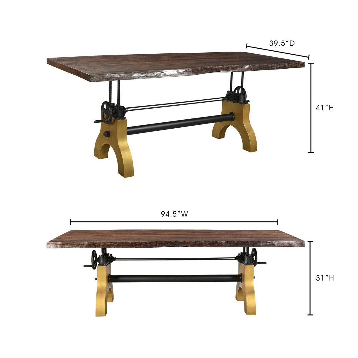 Moe's Home Collection Dunedin Adjustable Dining Table - UH-1009-20