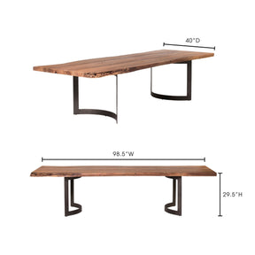 Moe's Home Collection Bent Dining Table Small Smoked - VE-1001-03