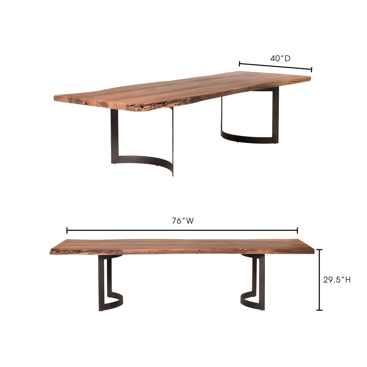 Moe's Home Collection Bent Dining Table Extra Small Smoked - VE-1036-03