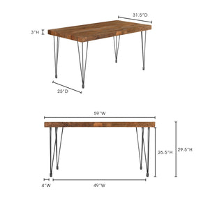 Moe's Home Collection Boneta Dining Table Small Natural - XA-1055-24