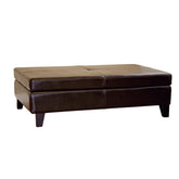 Baxton Studio Dark Brown Leather Storage Cocktail Ottoman Baxton Studio-ottomans-Minimal And Modern - 1