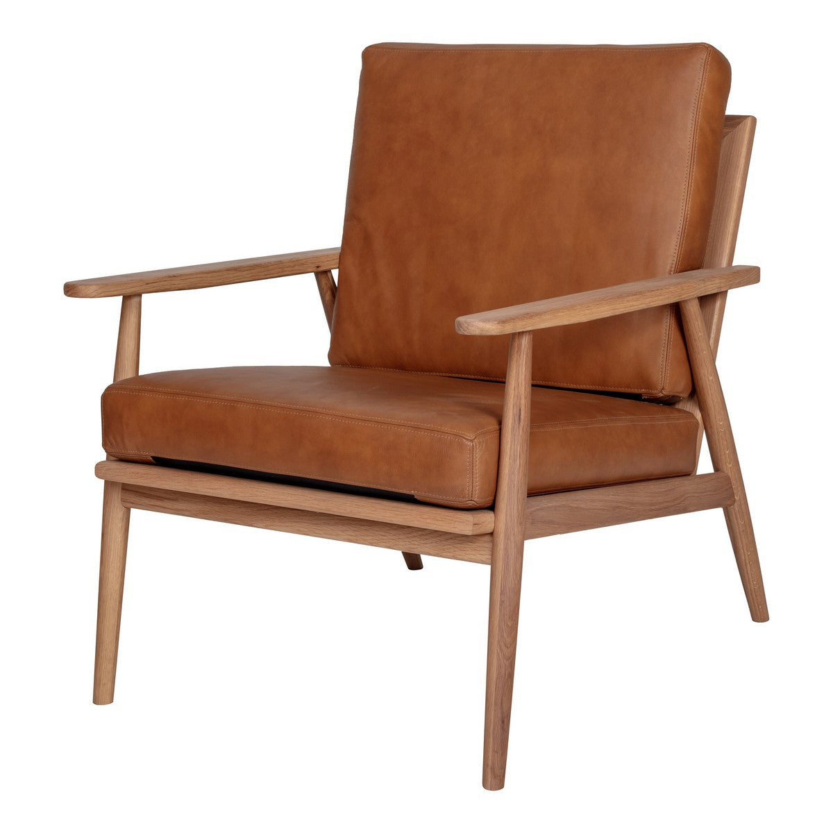 Moe's Home Collection Harper Leather Lounge Chair Tan - YC-1017-40