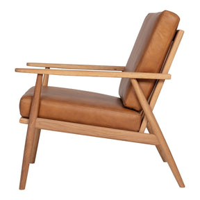 Moe's Home Collection Harper Leather Lounge Chair Tan - YC-1017-40