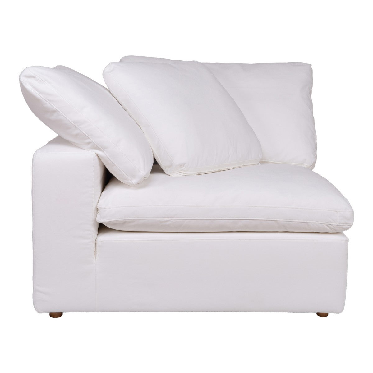 Moe's Home Collection Clay Corner Chair Livesmart Fabric Cream - YJ-1000-05