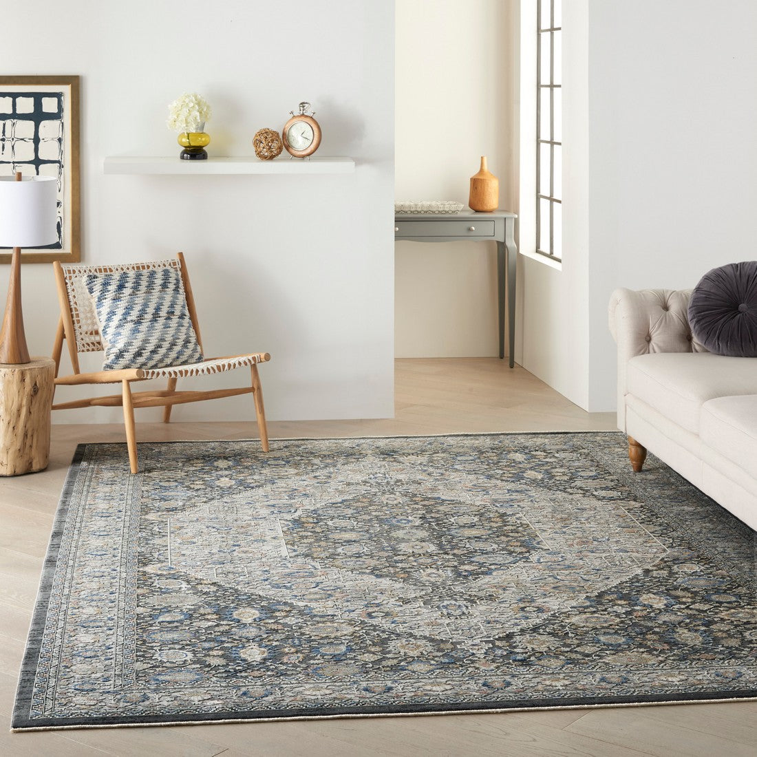 Nourison Grey/Blue Starry Nights Area Rug - STN11, Minimal & Modern 5