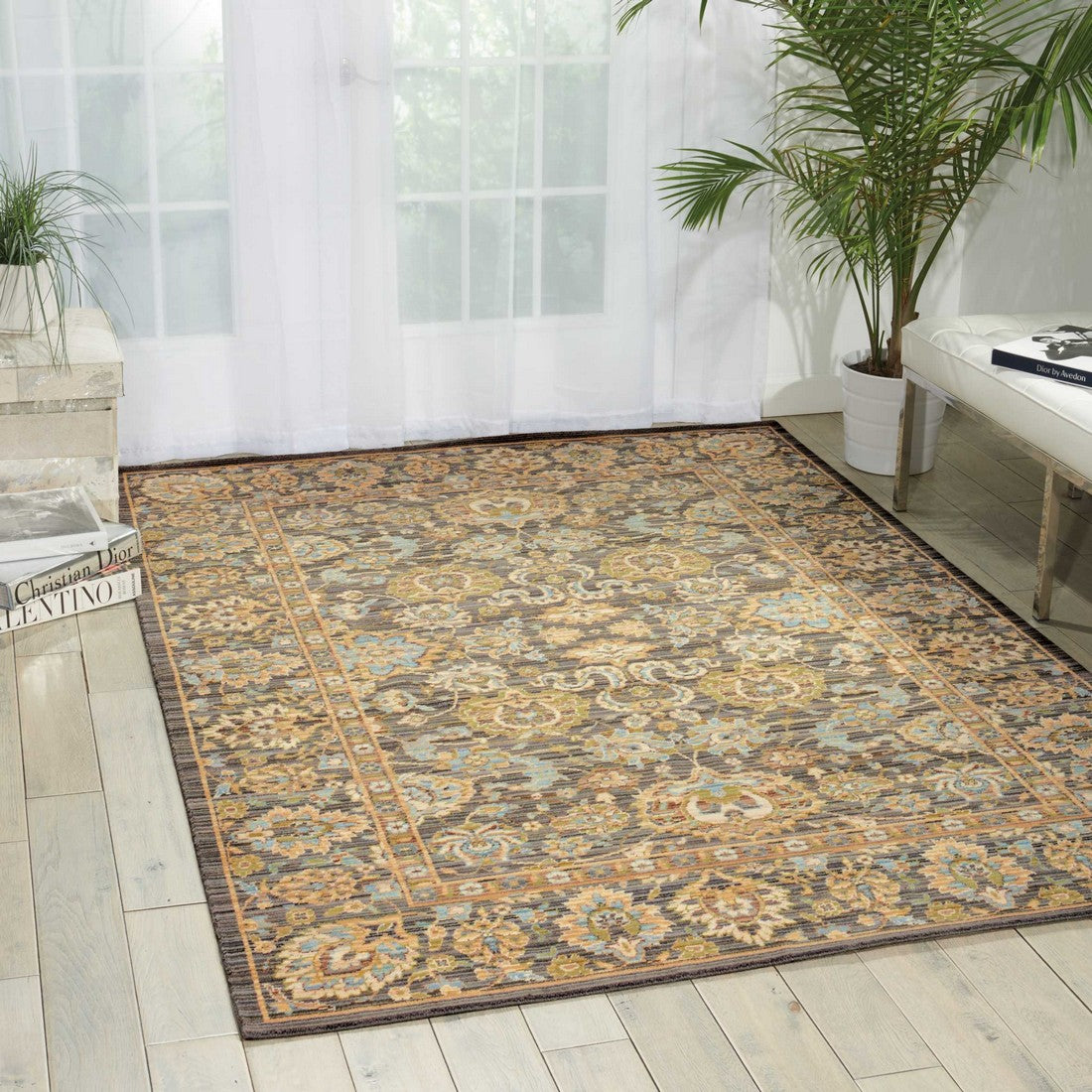 Nourison Opal/Grey Timeless Area Rug - TML20, Minimal & Modern 3