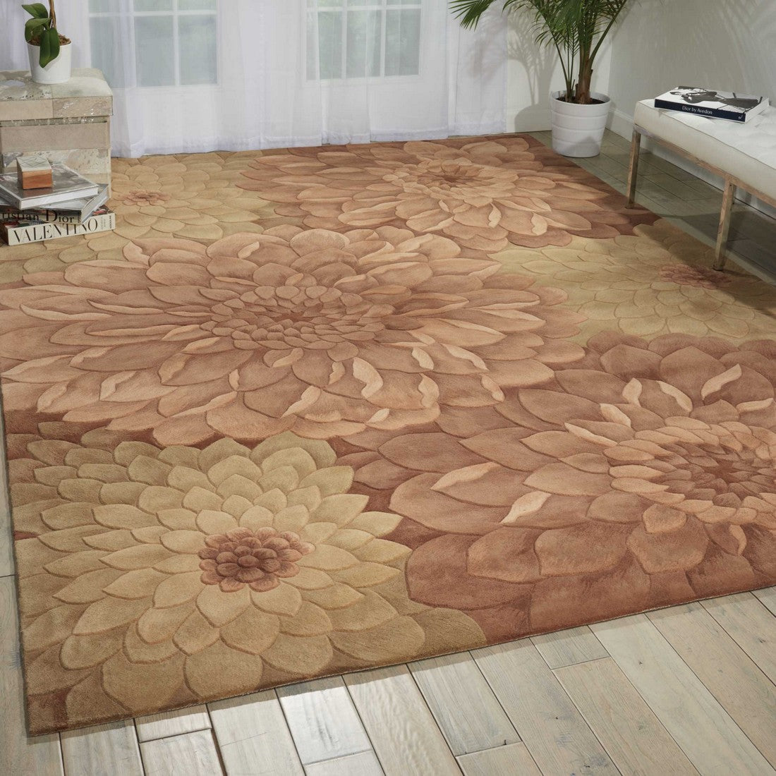 Nourison Taupe/Green Tropics Area Rug - TS11, Minimal & Modern 3