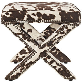 Modway Furniture Modern Rivet Fabric Bench In Cow EEI-2325-COW-Minimal & Modern