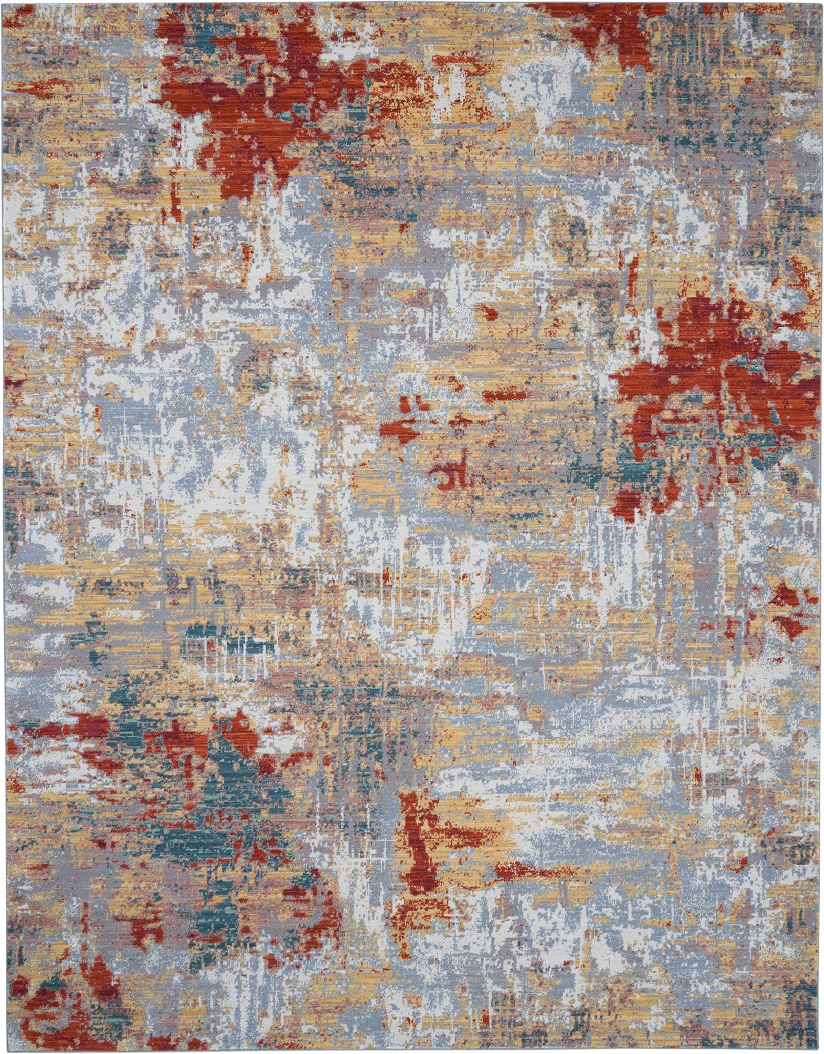 Nourison Silver/Grey/Yellow Artworks Area Rug - ATW03