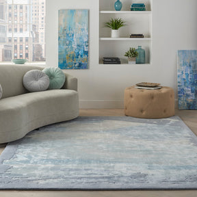 Nourison Seafoam/Silver Prismatic Area Rug - PRS19, Minimal & Modern 3