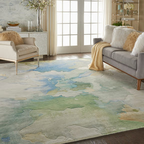 Nourison Seafoam Prismatic Area Rug - PRS16, Minimal & Modern 5