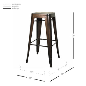 Metropolis Metal Backless Bar Stool (Set of 4) by New Pacific Direct - 938630(C1)