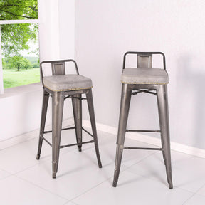 Metropolis PU Leather Low Back Counter Stool (Set of 4) by New Pacific Direct - 9300032