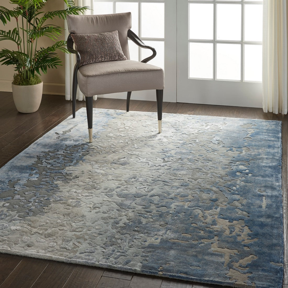 Nourison Denim Prismatic Area Rug - PRS17, Minimal & Modern 5