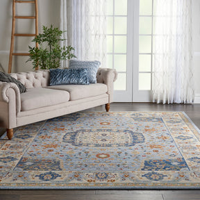 Nourison Light Blue Majestic Area Rug - MST03, Minimal & Modern 3