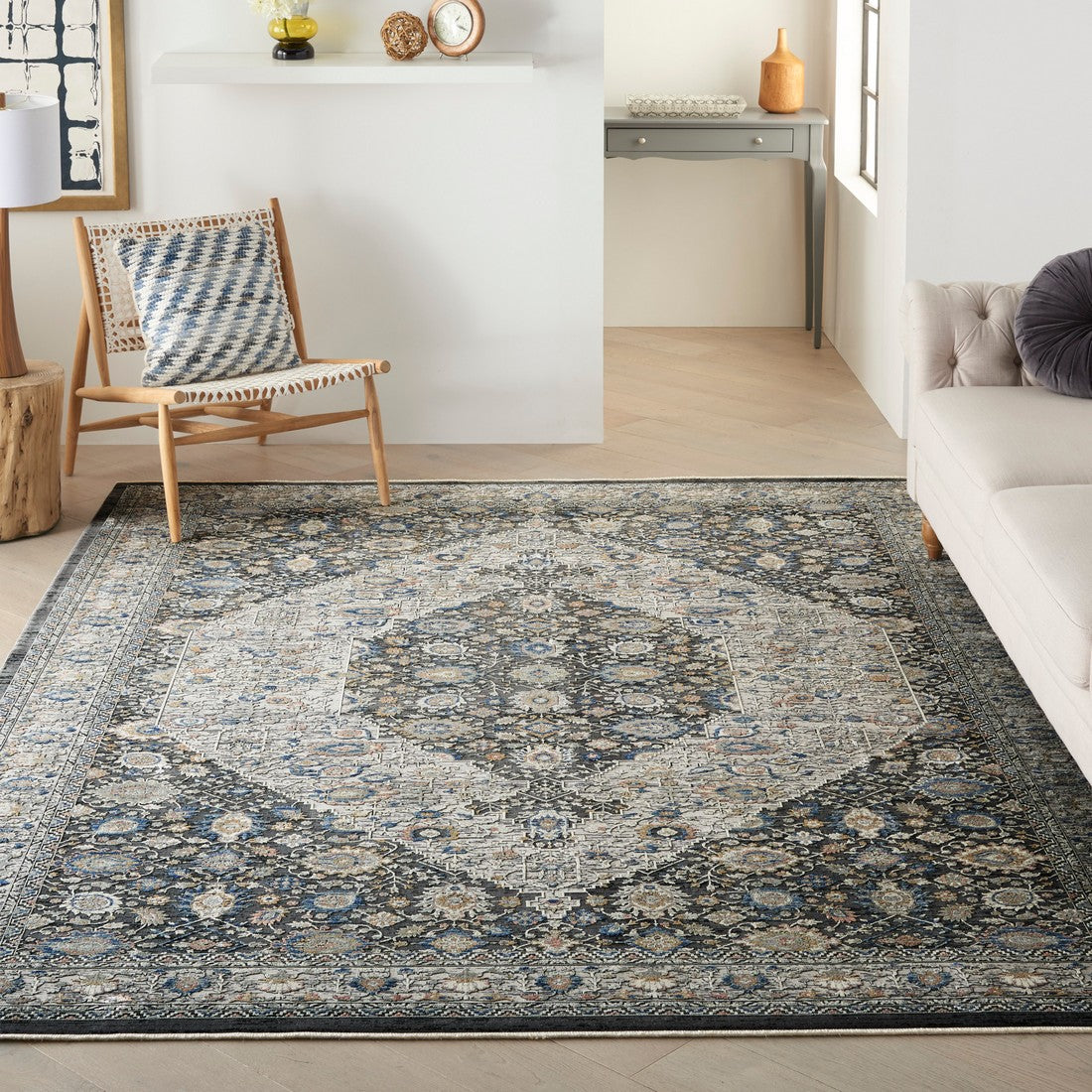 Nourison Grey/Blue Starry Nights Area Rug - STN11, Minimal & Modern 3