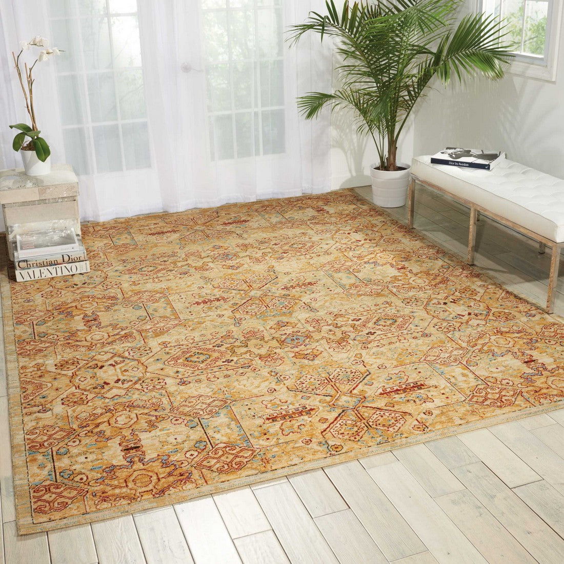 Nourison Light Gold Rhapsody Area Rug - RH008, Minimal & Modern 3