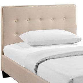 Modway Furniture Modern Caitlin Twin Fabric Bed in Beige MOD-5191-BEI-SET-Minimal & Modern