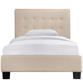 Modway Furniture Modern Caitlin Twin Fabric Bed in Beige MOD-5191-BEI-SET-Minimal & Modern