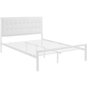 Modway Furniture Modern Millie Full Vinyl Bed In White White MOD-5453-WHI-WHI-Minimal & Modern