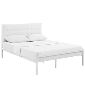 Modway Furniture Modern Millie Full Vinyl Bed In White White MOD-5453-WHI-WHI-Minimal & Modern