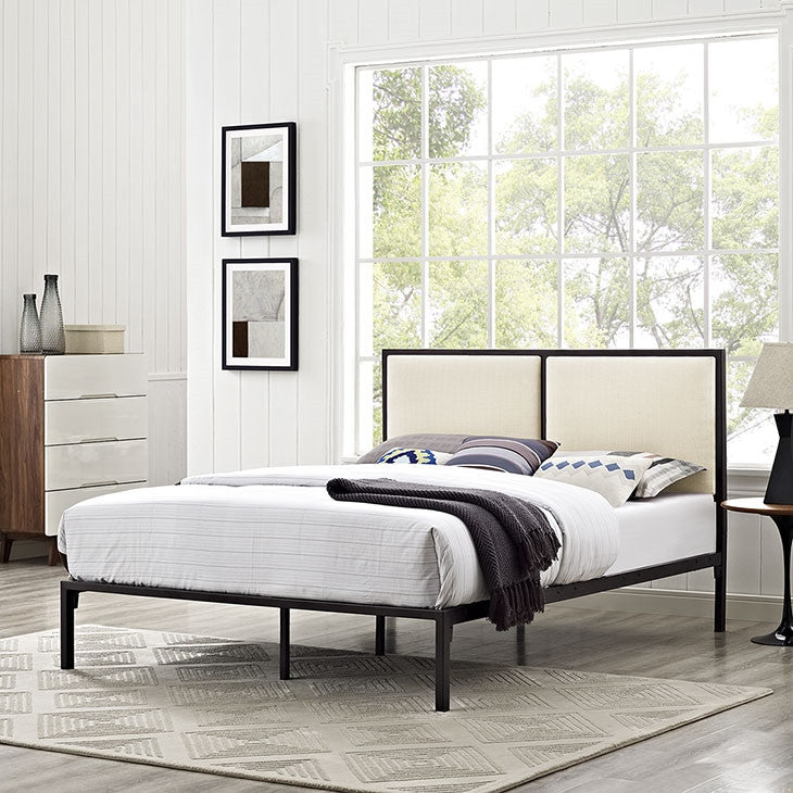 Modway Furniture Modern Della Queen Fabric Bed-Minimal & Modern