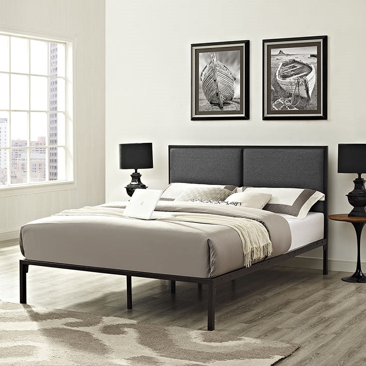 Modway Furniture Modern Della Queen Fabric Bed-Minimal & Modern