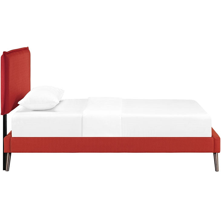 Modway Furniture Modern Camille Twin Fabric Platform Bed with Round Splayed Legs-Minimal & Modern