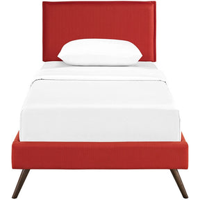 Modway Furniture Modern Camille Twin Fabric Platform Bed with Round Splayed Legs-Minimal & Modern