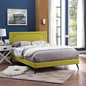 Modway Furniture Modern Josie King Fabric Platform Bed with Round Splayed Legs-Minimal & Modern