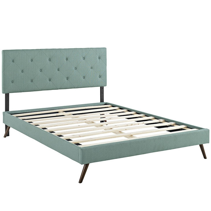 Modway Furniture Modern Terisa Full Fabric Platform Bed with Round Splayed Legs-Minimal & Modern