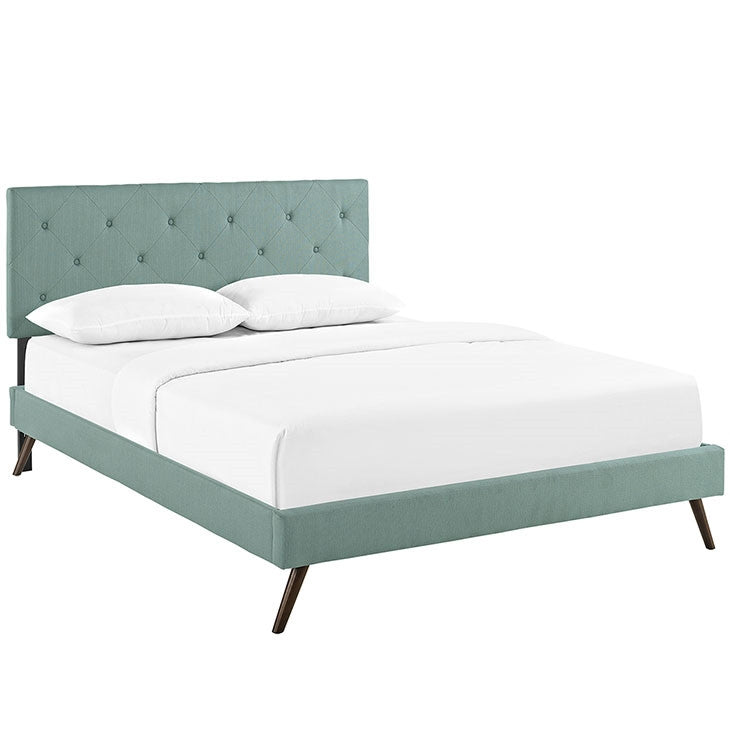 Modway Furniture Modern Terisa Full Fabric Platform Bed with Round Splayed Legs-Minimal & Modern