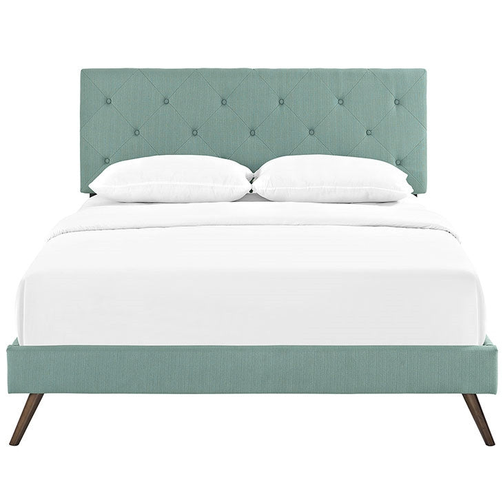 Modway Furniture Modern Terisa Full Fabric Platform Bed with Round Splayed Legs-Minimal & Modern