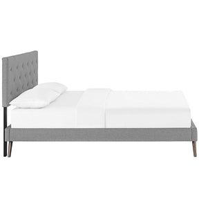 Modway Furniture Modern Terisa Full Fabric Platform Bed with Round Splayed Legs-Minimal & Modern