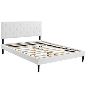 Modway Furniture Modern Terisa Full Vinyl Platform Bed with Round Tapered Legs-Minimal & Modern