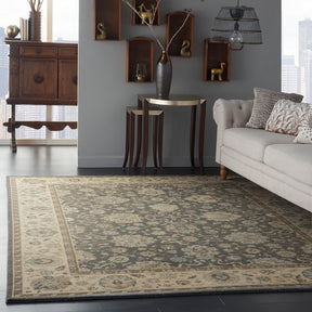 Nourison Grey/Ivory Living Treasures Area Rug - LI16, Minimal & Modern 5