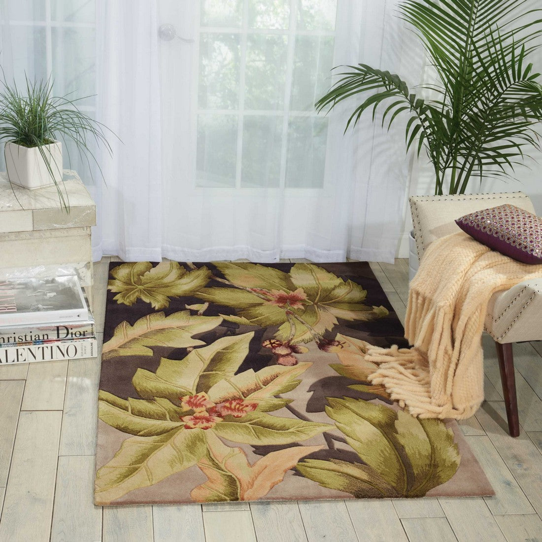 Nourison Plum Tropics Area Rug - TS03, Minimal & Modern 3