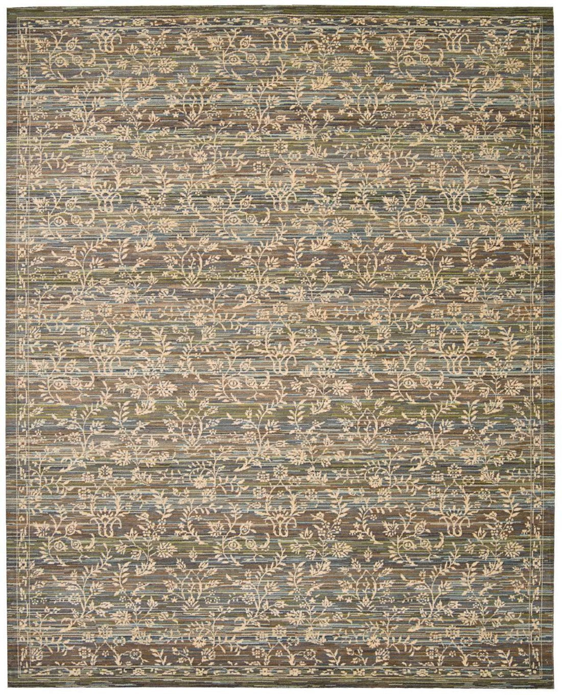 Nourison Blue/Moss Rhapsody Area Rug - RH012, Minimal & Modern 3