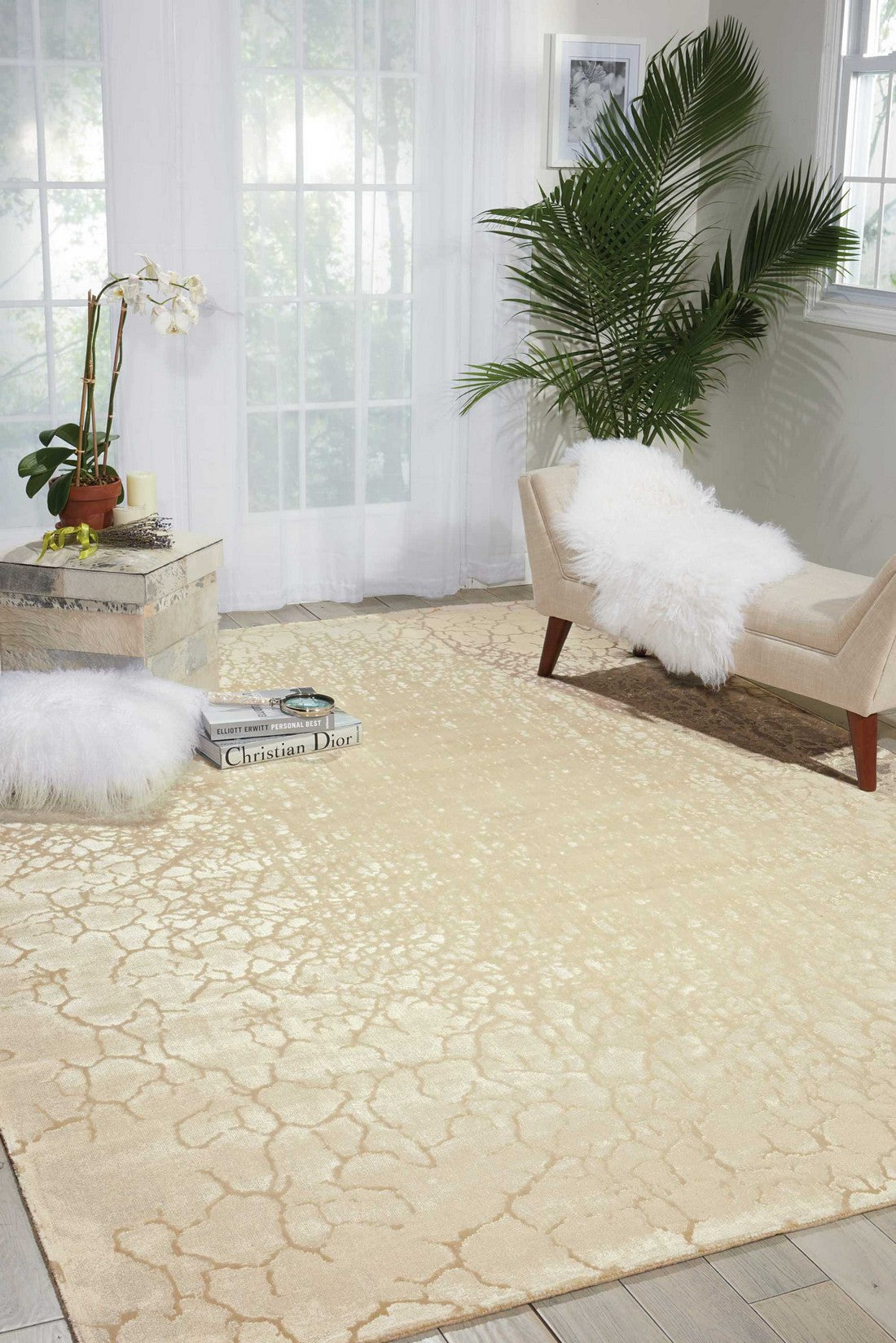 Nourison Cream Luminance Area Rug - LUM12, Minimal & Modern 3