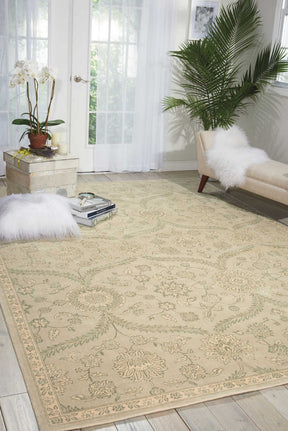 Nourison Cream/Mint Luminance Area Rug - LUM04, Minimal & Modern 3