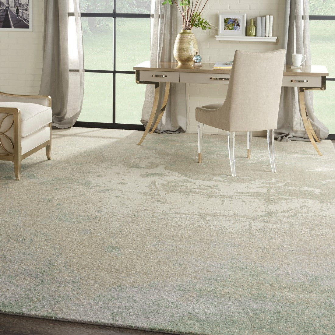 Nourison Ivory Green Twilight Area Rug - TWI06, Minimal & Modern 3