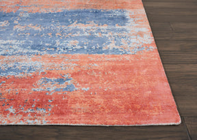 Nourison Blue/Brick kathy ireland Home Safari Dreams Area Rug - KI374, Minimal & Modern 5