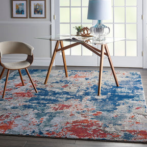 Nourison Navy/Brick Artworks Area Rug - ATW01, Minimal & Modern 5