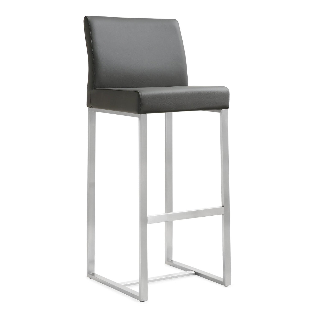 TOV Furniture Modern Denmark Grey Stainless Steel Barstool (Set of 2) - TOV-K3638