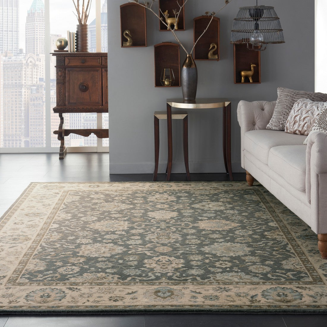 Nourison Grey/Ivory Living Treasures Area Rug - LI16, Minimal & Modern 3