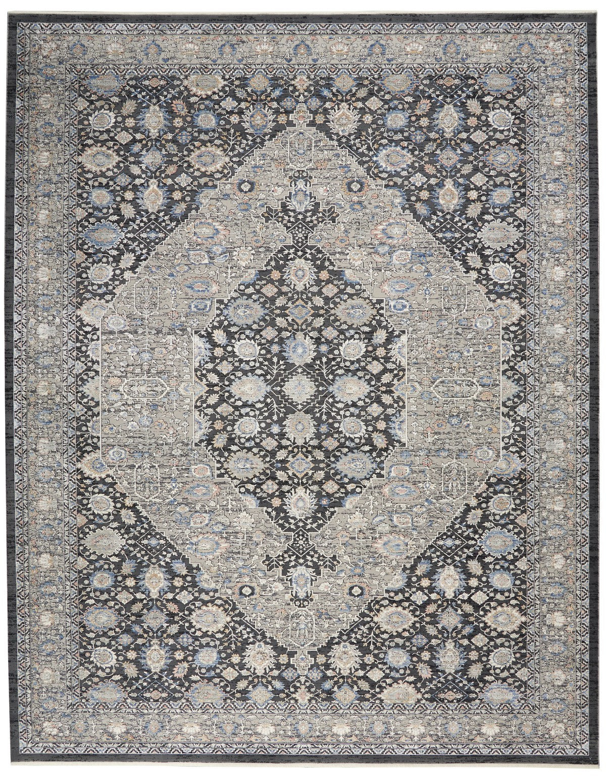 Nourison Grey/Blue Starry Nights Area Rug - STN11